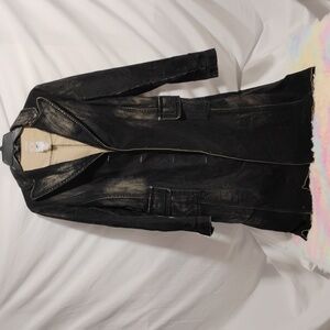 SALE! RARE! Biscote Long Factory Distressed Jacket Sz.1 (No Buttons) (X-63)